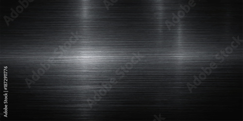 Polished silver brushed metal texture background featuring a seamless stainless steel pattern on a shiny industrial aluminum surface with grey metallic reflections and a dark grey material design