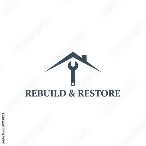 Home Repair Wrench Maintenance Logo