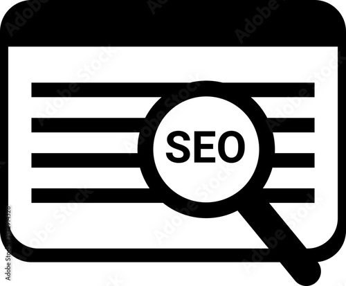 SEO Analysis Icon - Minimalist Symbol of Search Optimization, Web Ranking, and Digital Marketing for UI and Strategy Design