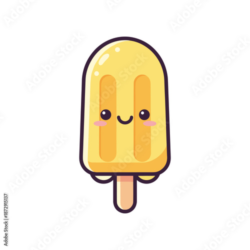Cute Cartoon Yellow Popsicle Illustration