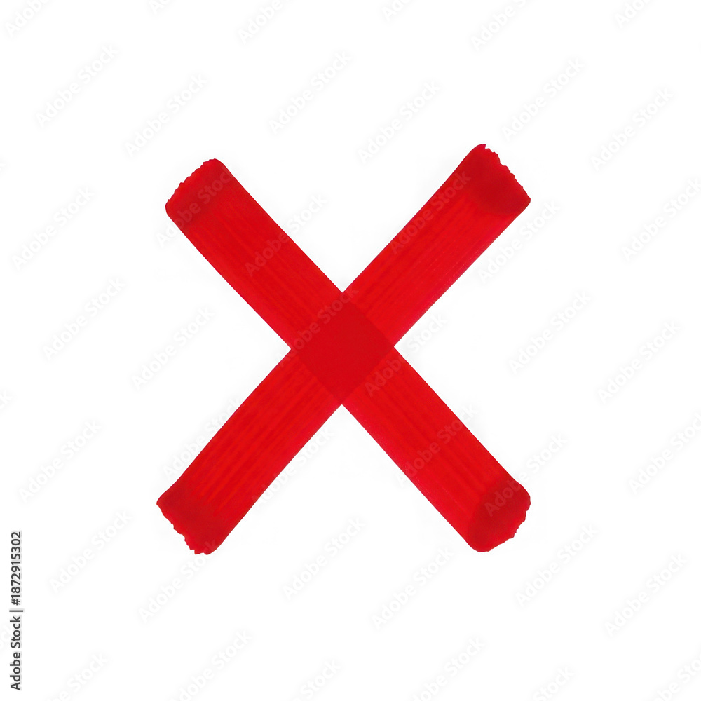 Fototapeta premium Red x mark isolated on transparent background isolated on transparent background
