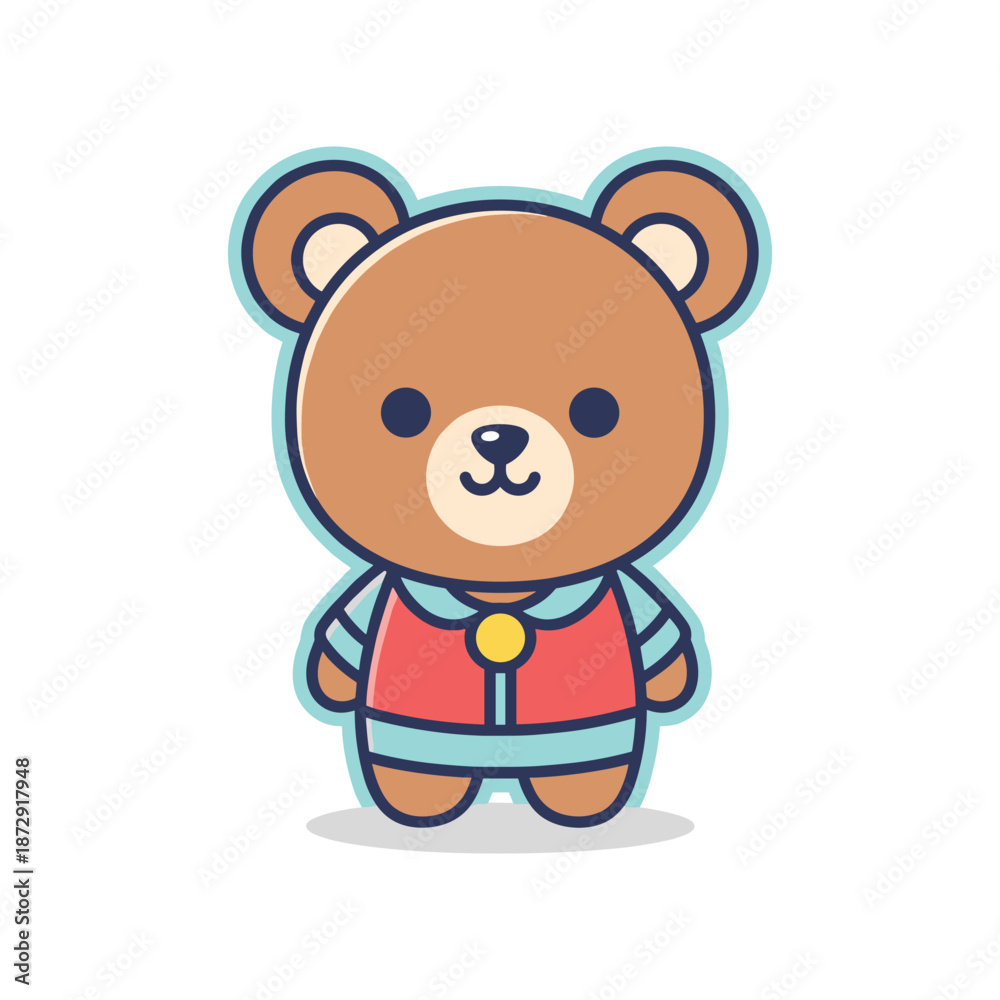 Fototapeta premium Cute Cartoon Bear Character Illustration