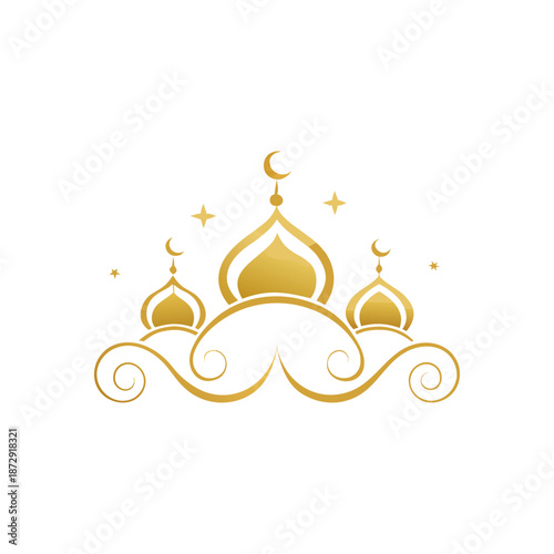 Golden ornate dome with crescent moons