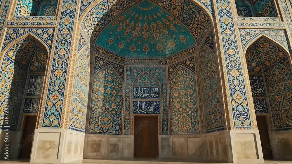 custom made wallpaper toronto digitalClose up of ornate tiles with arabic calligraphy and detailed patterns