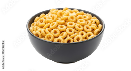 Bowl of honey nut cheerios cereal isolated on transparent background