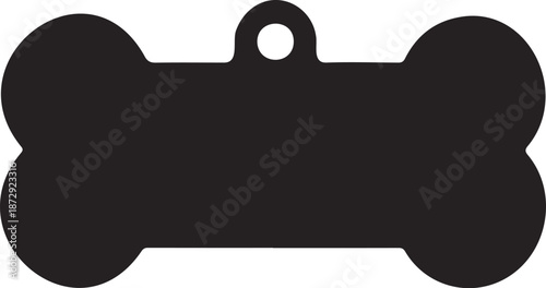 Pet name tag silhouette vector flat illustration design.