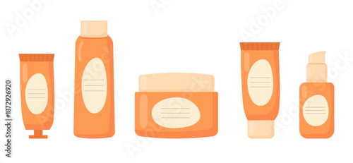 Cosmetic Packaging Bottles Vector Set