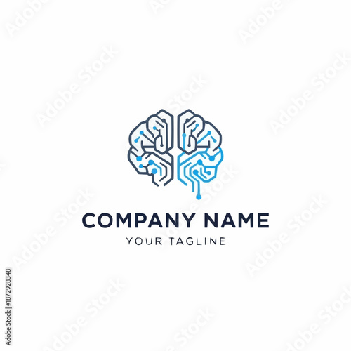 Wallpaper Mural Abstract digital brain logo with circuit board elements. Torontodigital.ca