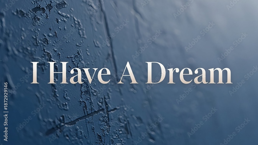 Fototapeta premium I Have A Dream text on textured blue background