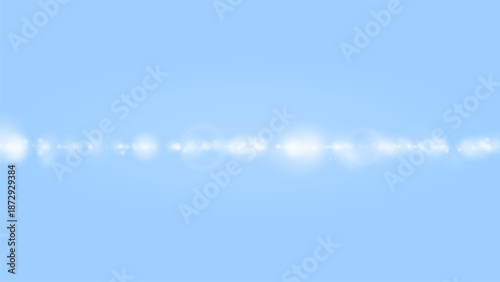 Bright white glowing line on soft sky blue background