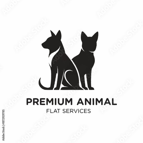 Premium Animal Flat Services Logo Design.