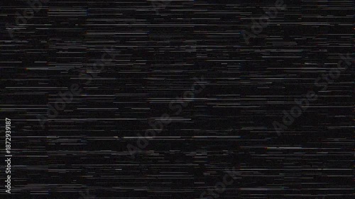 Retro VHS overlay black background with heavy horizontal white tracking lines and static noise