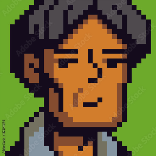 Pixel art portrait of elderly woman with gray hair retro 8-bit style character, avatar, profile icon, UI element, sticker, and indie digital project.