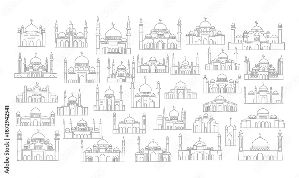 Fototapeta premium Various forms of mosque buildings_26