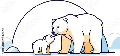 Students and teacher studying polar bears and their habitat in a classroom setting