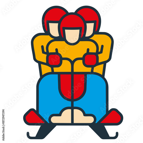 minimal design icon Bob sledge race