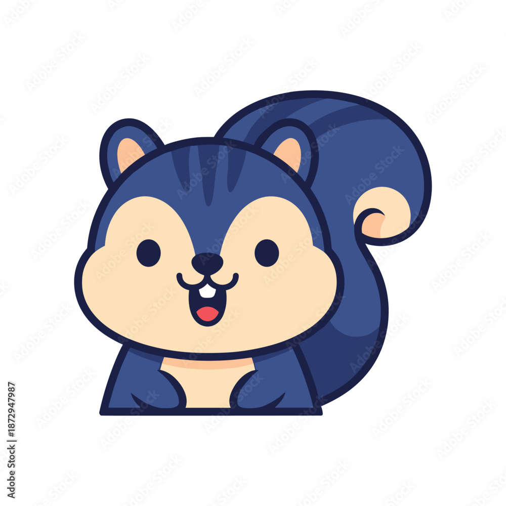 Fototapeta premium Blue Squirrel Cartoon Character Illustration