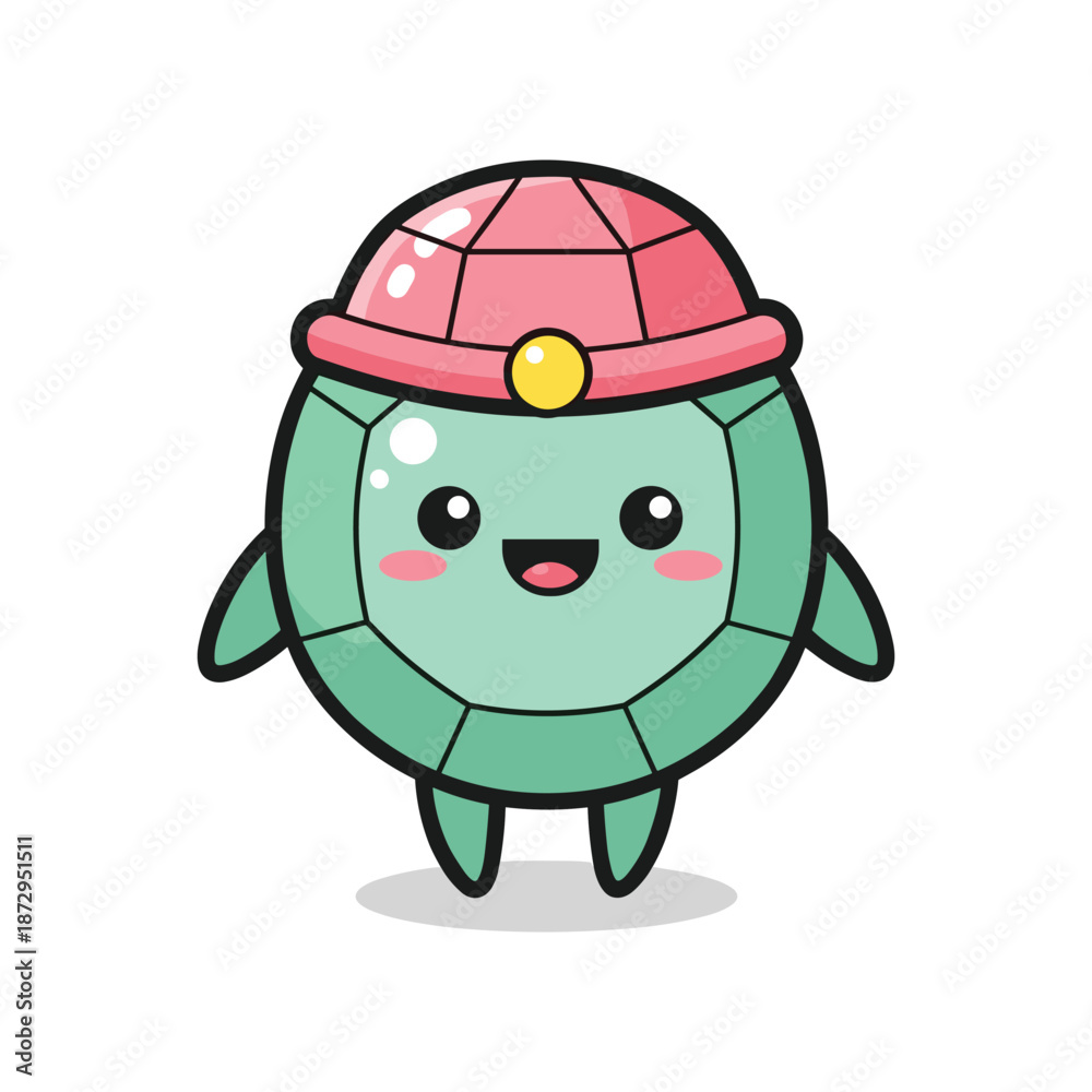 Obraz premium Cute Cartoon Turtle Character Illustration