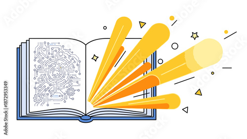 Digital Technology and Creative Learning Concept Illustration