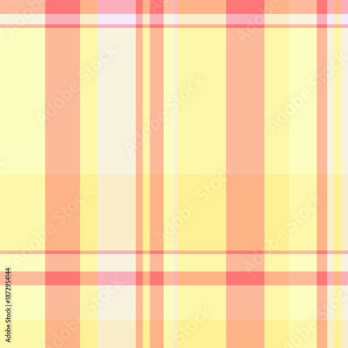 Newborn seamless vector check, britain tartan textile pattern. Post background texture fabric plaid in orange and yellow colors.