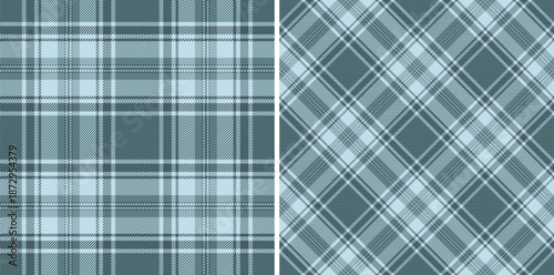 Background textile texture of tartan check fabric with a seamless pattern plaid vector. Set in cold colors. Fashion design sample ideas.