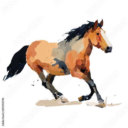 Dynamic Abstract Running Horse Illustration.