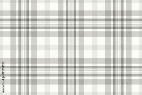 Mature tartan fabric pattern, room check seamless plaid. Contemporary texture vector textile background in snow and grey colors.