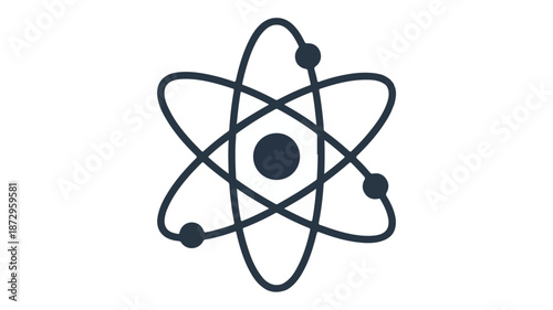 Dark blue atom symbol on white background molecule science chemistry physics