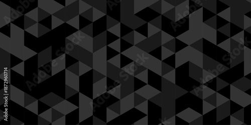 Abstract geometric wall tile and metal cube background triangle wallpaper. Seamless geometric pattern low polygon backdrop background. Gray diamond overlap polygonal background.