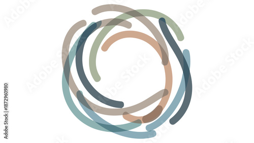 Multicolored swirling lines in a circular pattern abstract