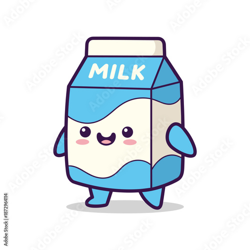 Adorable Cartoon Milk Carton Character Illustration