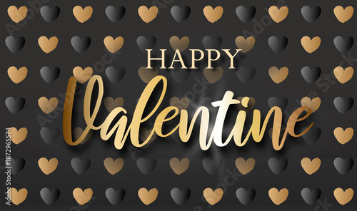 Greeting card to valentine with small hearts in background