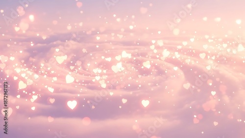 Celebrating New Year with Valentine's Love and Hearts in a Dreamy Atmosphere