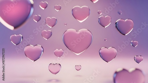 Floating Hearts on Valentine's Day in a Serene Environment