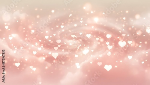 Celebrating New Year with Valentine's Day love hearts in a romantic atmosphere