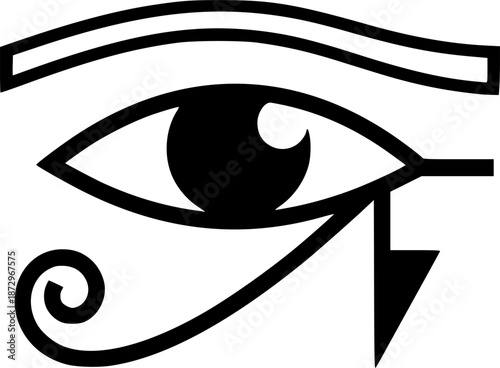 Eye of Horus Geometric Wadjet Minimalist Line Art Vector
