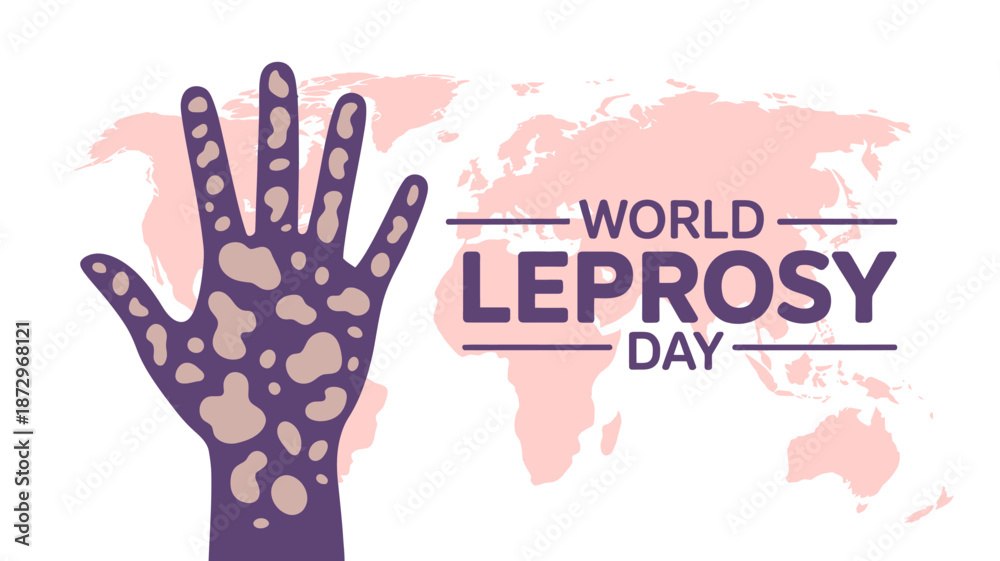 Fototapeta premium World Leprosy Day Awareness Hand Illustration Design