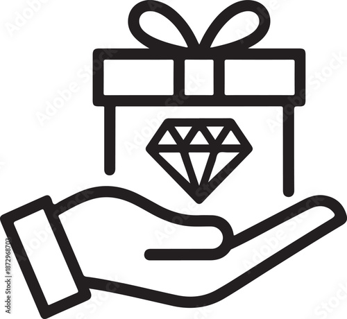 Hand holding a wrapped gift signifying loyalty rewards bonuses customer appreciation and special promotional offers
