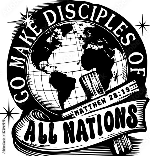 Fotografie Go Make Disciples SVG, Christian Svg, Scripture Png, Inspirational Quote SVG, Mo