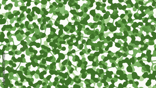 Abstract pattern of interconnected green organic shapes on a white background.