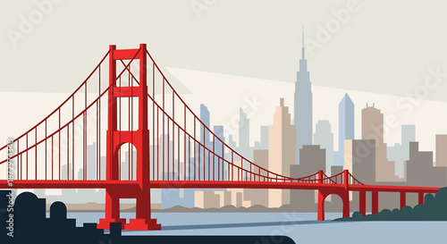 Iconic Golden Gate Bridge in San Francisco California.