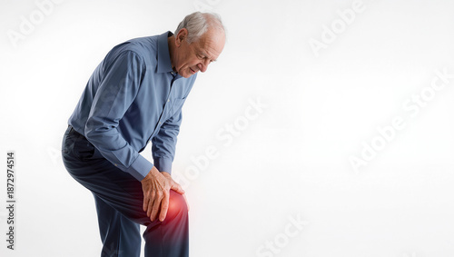Elderly man knee pain.