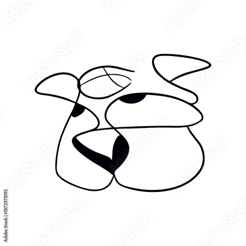 A dog's face is an abstraction