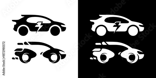 Electric Car Icons Modern Automotive Design for Sustainable Transportation
