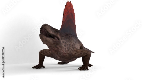 dimetrodon on white background