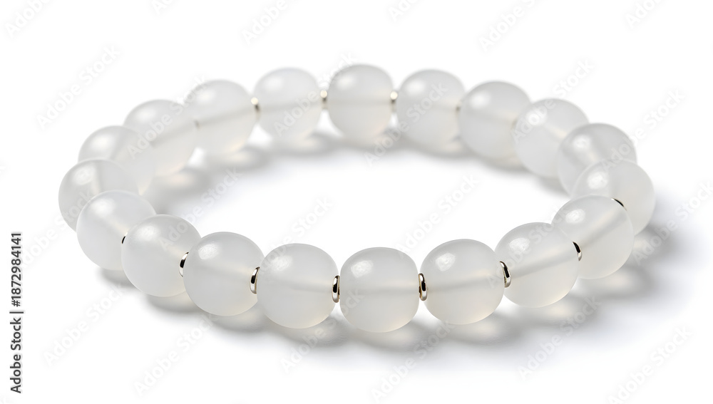 Obraz premium Elegant Gemstone Bracelet: A close-up shot of a sophisticated bracelet, showcasing a continuous string of polished gemstones with a hint of shimmer, conveying elegance and refined style.