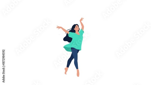 Woman Dancing Vector Animation Video