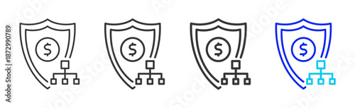 mobile billing icon set collection creative outline style for electronic data interchange with multiple thickness variations suitable for business system workflow integration