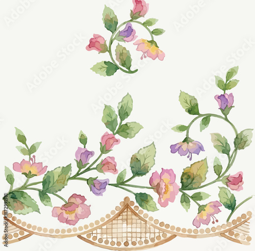 BORDER AND DAMAN DIZITAL VECTOR DESIGN FOR PRINTING