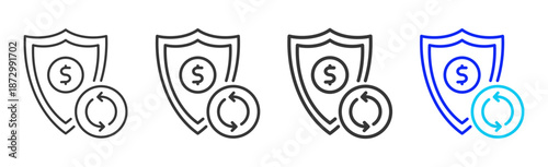 workflow setup icon set collection creative outline style for electronic data interchange with multiple thickness variations suitable for business system workflow integration